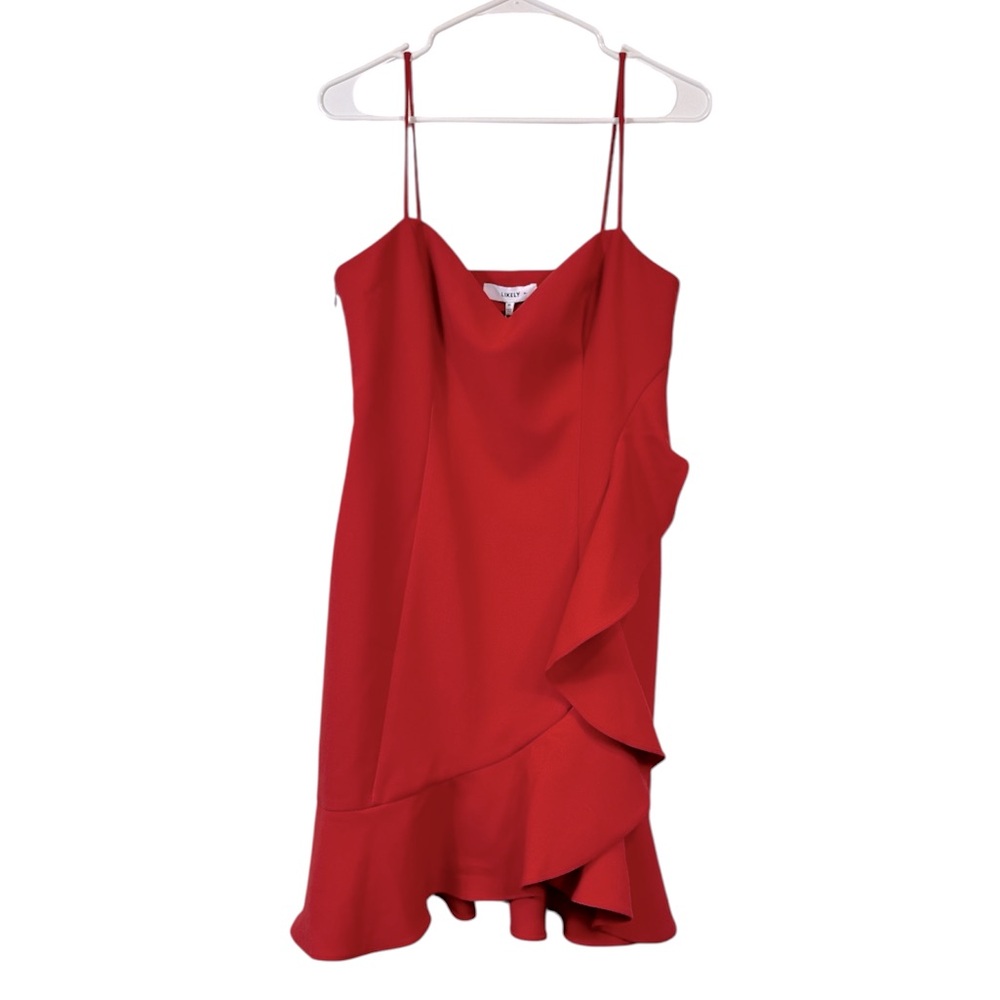 Likely Women’s Laverna Ruffled Classic Mini Sweetheart Dress in Red Size 10 NWT - Picture 2 of 10
